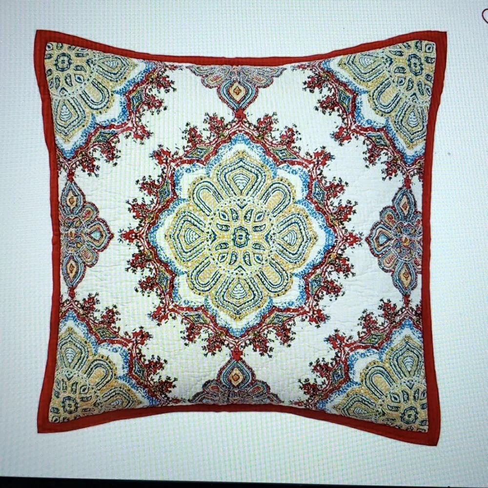 Pottery Barn ADINA Medallions Quilted Euro Pillow Sham